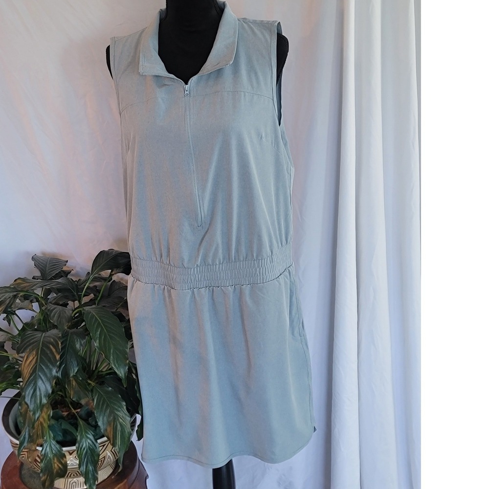 Elle Sport Womens‎ XL Blue Sleeveless Quarter Zip Athletic Golf Tennis Dress